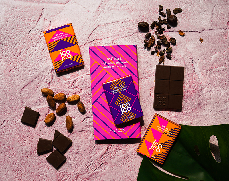 Stack of jcoco chocolate bars