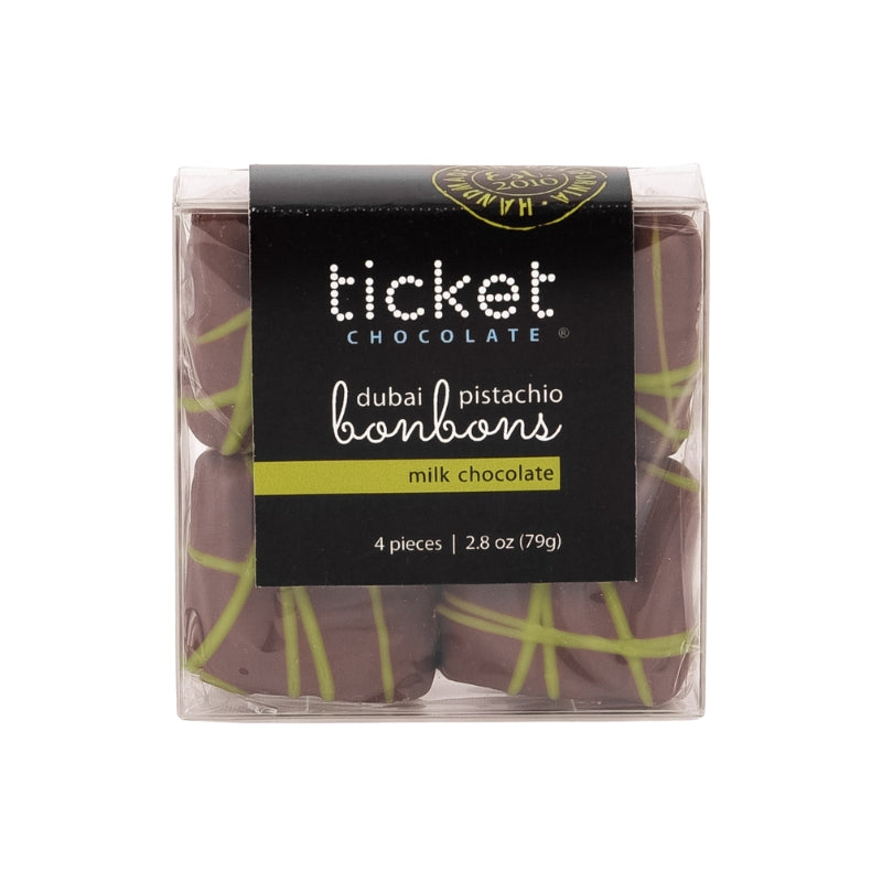 Ticket Chocolate - 4-Piece Dubai Pistachio Bonbons (milk)