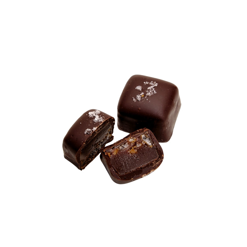 Ticket Chocolate - Salted Chocolate-Covered Crunchy Caramels with Brown Rice Crisp