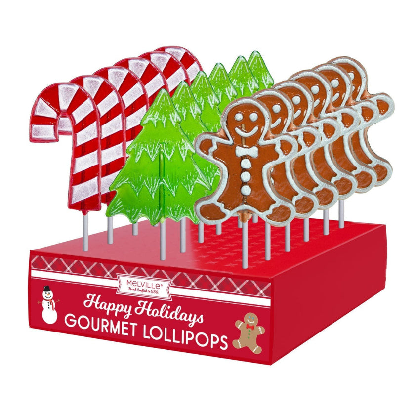 Melville - Lollipops - Festive Frosted - Assorted - Display