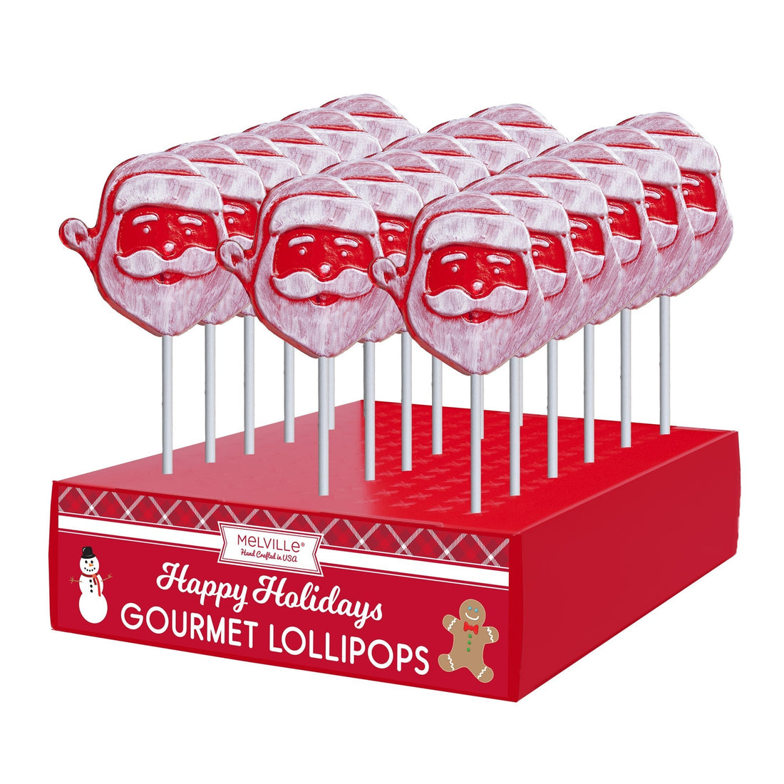 Melville - Lollipops - Frosted Santa Face - Display