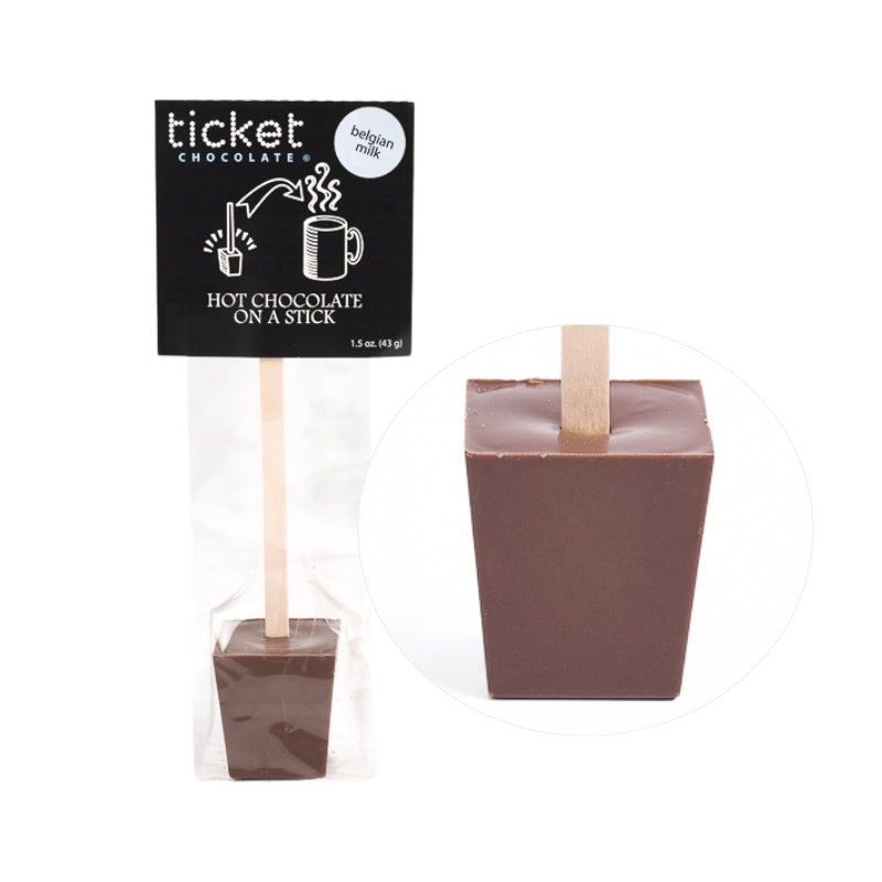Ticket Chocolate - Belgian Milk (milk) - Hot Chocolate On A Stick