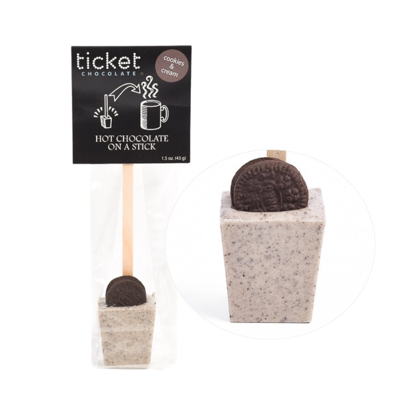 Ticket Chocolate - Cookies & Cream (white) - Hot Chocolate On A Stick