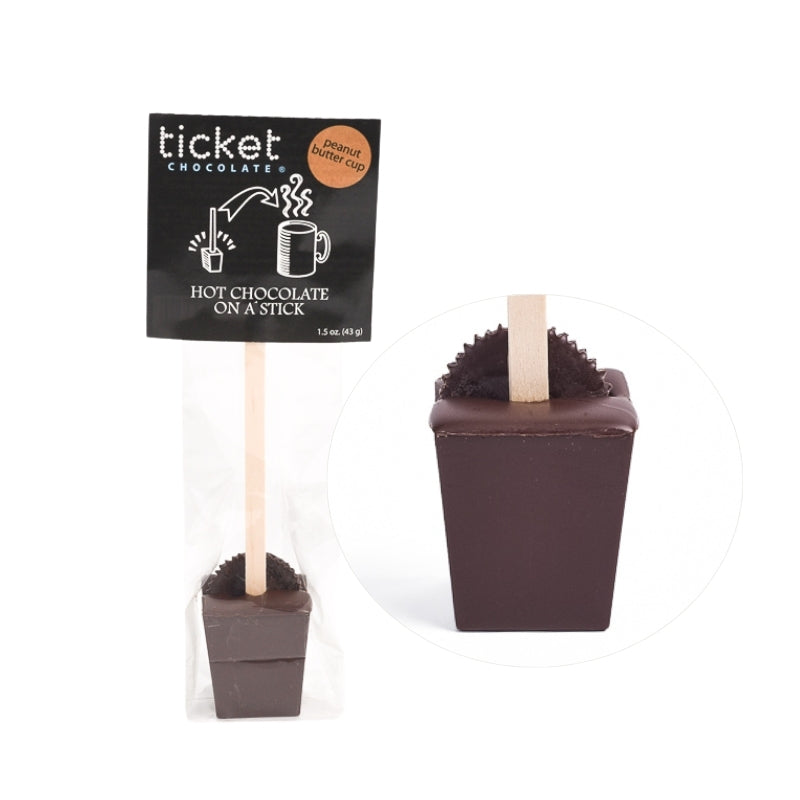 Ticket Chocolate - Peanut Butter Cup (dark) - Hot Chocolate On A Stick