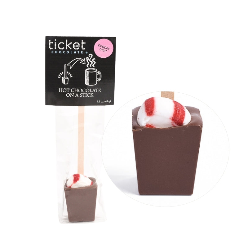 Ticket Chocolate - Peppermint (milk) - Hot Chocolate On A Stick