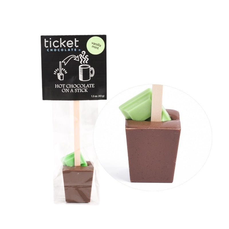 Ticket Chocolate - Vanilla Mint (milk) - Hot Chocolate On A Stick