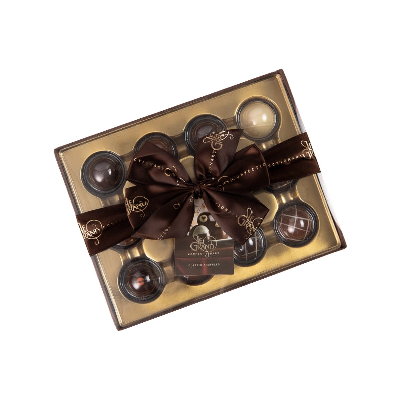 Ticket Chocolate - 12 pc - EMPTY CLEAR LID TRUFFLE BOXES