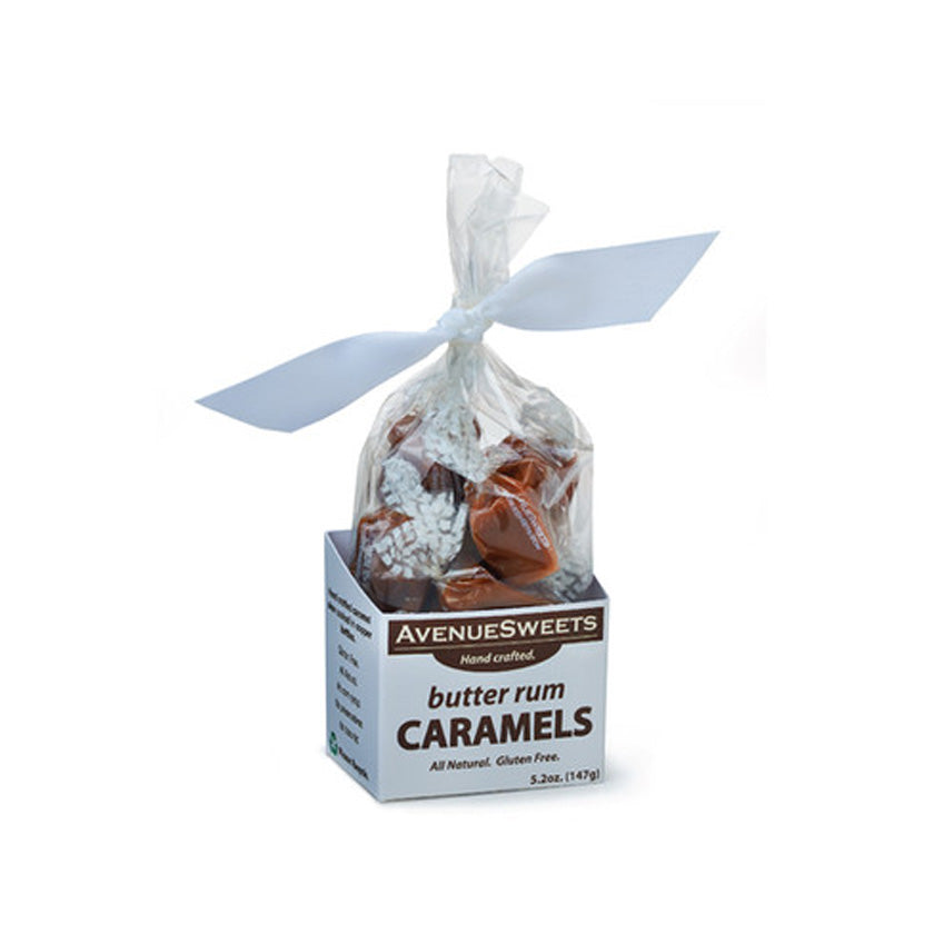 Avenue Sweets - Butter Rum Caramels - 5.2oz - stand up boxes with ribbon