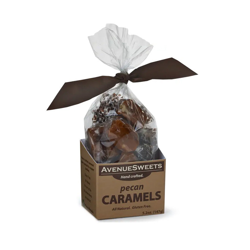 Avenue Sweets - Pecan Caramels - 5.2oz - stand up boxes with ribbon