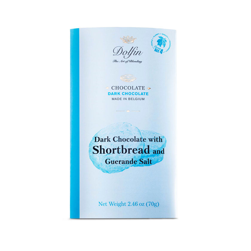 Dolfin - 70g Bars Dark Chocolate with Shortbread and Seasalt