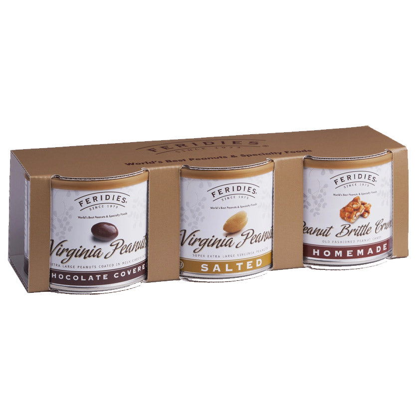 Feridies - Trio Snack Gift Set - Salted, Choc, Peanut Brittle