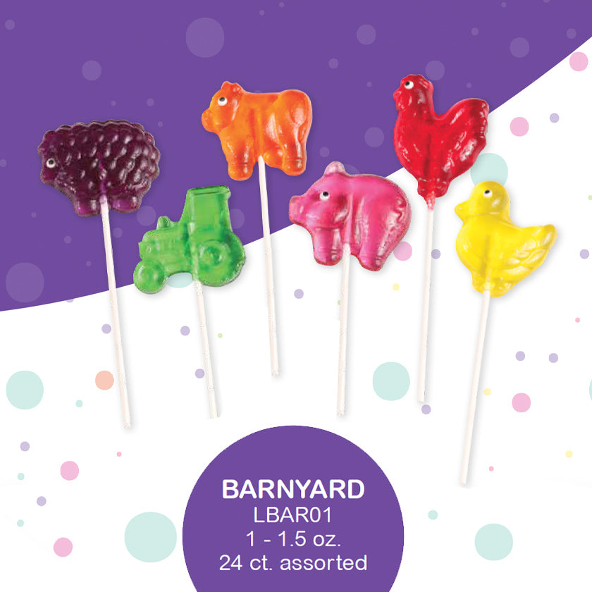 Forever Sweets - HANDMADE LOLLIPOPS - Barnyard Lollipop assortment - 1oz