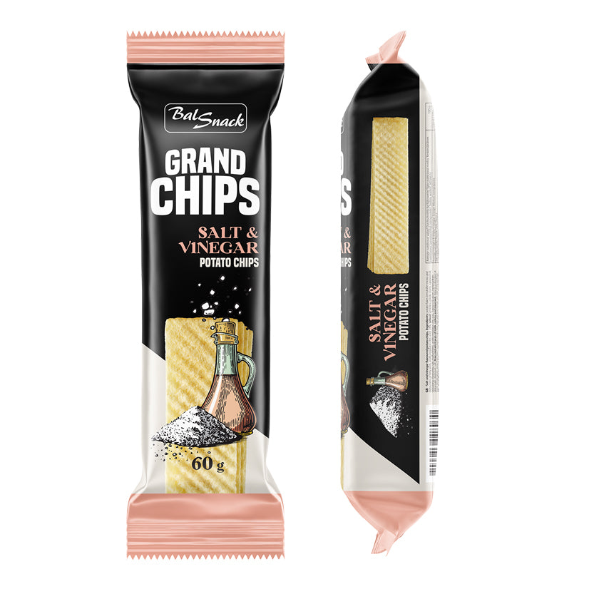 Grand Chips - Salt And Vinegar Flavored Potato Chips - 3.17 oz