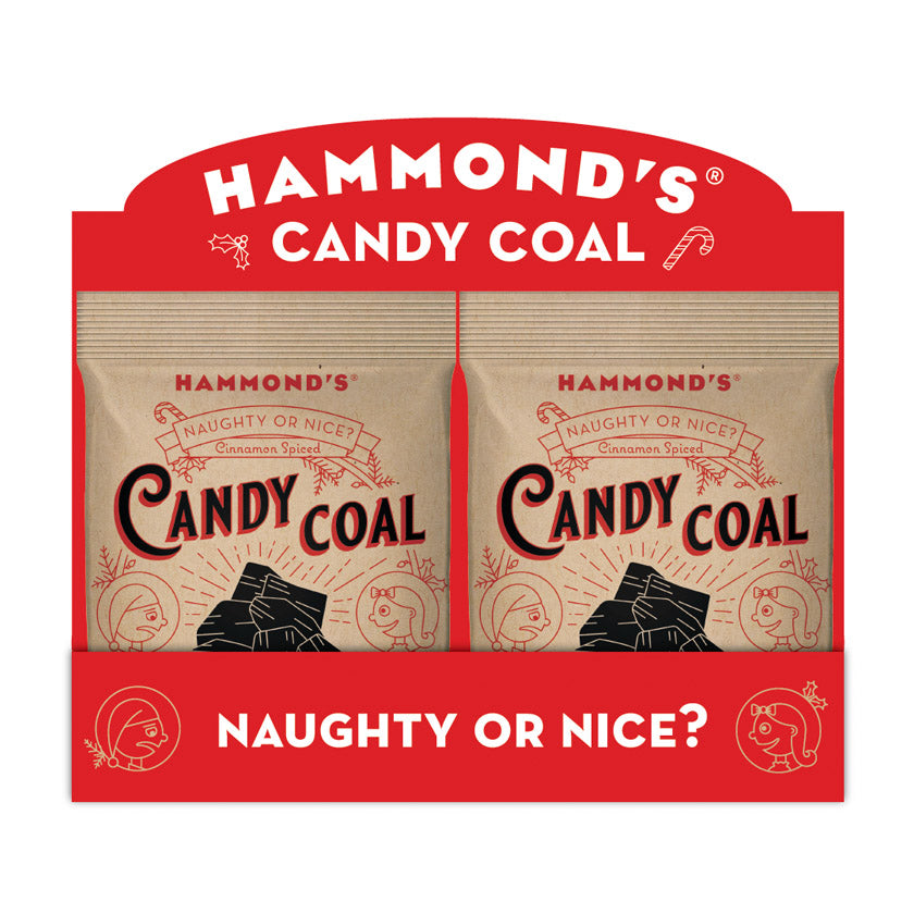 Hammond's Candies - Holiday Hard Candy - Coal Cinnamon w/ Display 2oz