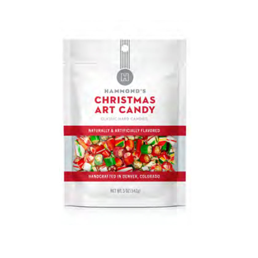 Hammond's Candies - Holiday Hard Candy - Christmas Art Candy Bag - 5oz