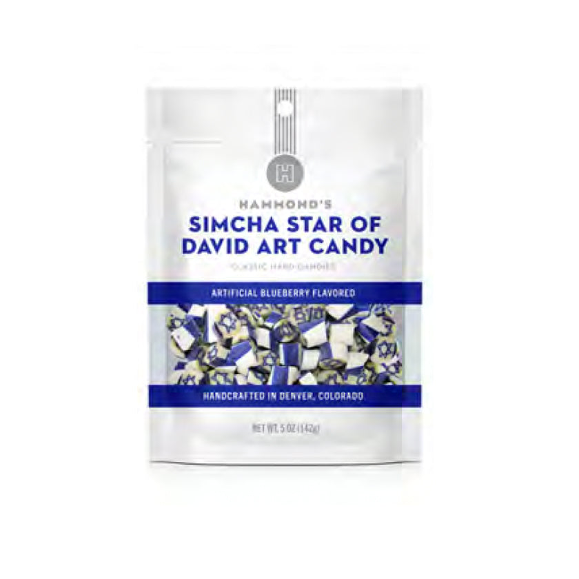 Hammond's Candies - Holiday Hard Candy - Simcha Star of David Art Candy - 5oz