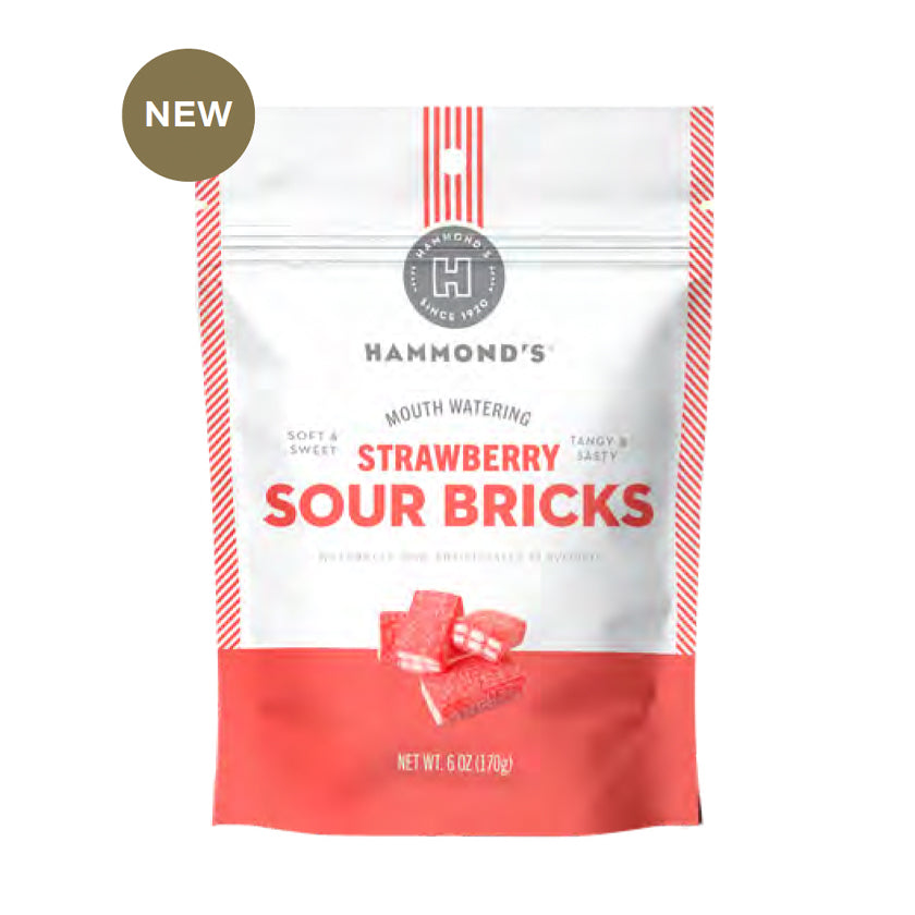 Hammond's Candies - Strawberry Sour Bricks - 7oz