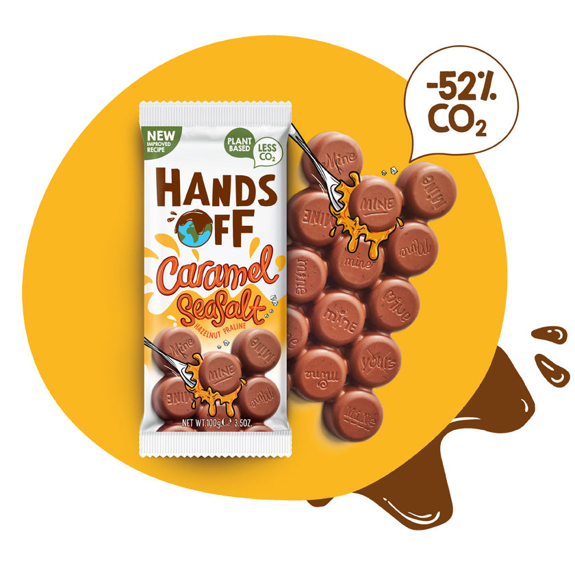 Hands Off - Vegan Caramel Sea Salt Hazelnut Praline Bar, 3.5oz (100g)