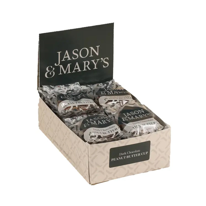 Jason & Mary's - DISPLAY - peanut butter cup in dark chocolate - 16 pc Box - 2.5oz