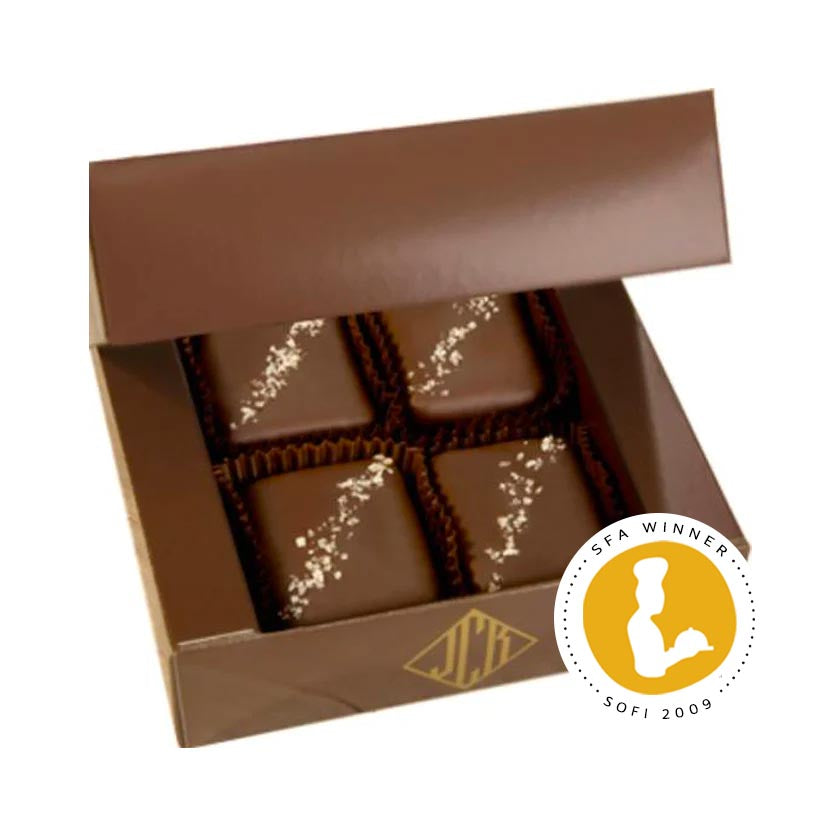 John Kelly Chocolates - Truffle Fudge Bites Box - Dark Chocolate with French Grey Sea Salt (4pc)