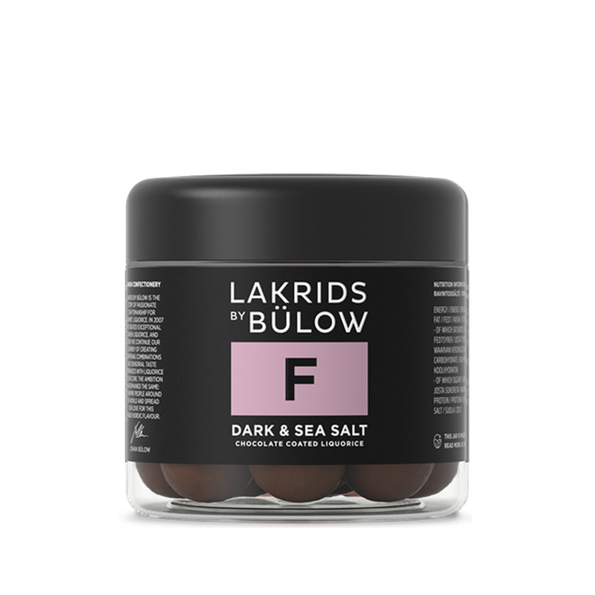 Lakrids by Bulow - Chocolate Coated Licorice - DARK & SEA SALT - SMALL F - 125g