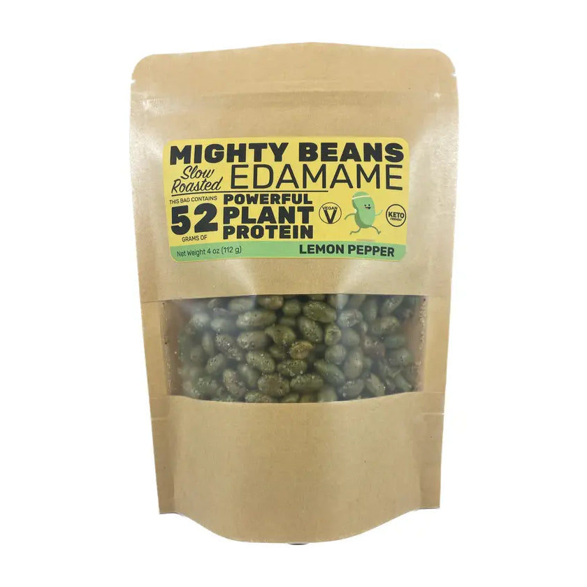 Mighty Beans - Roasted Edamame Beans - Lemon Pepper - 4oz