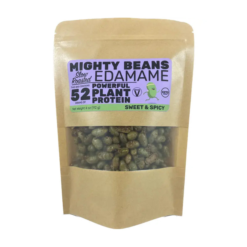 Mighty Beans - Roasted Edamame Beans - Sweet And Spicy - 4oz