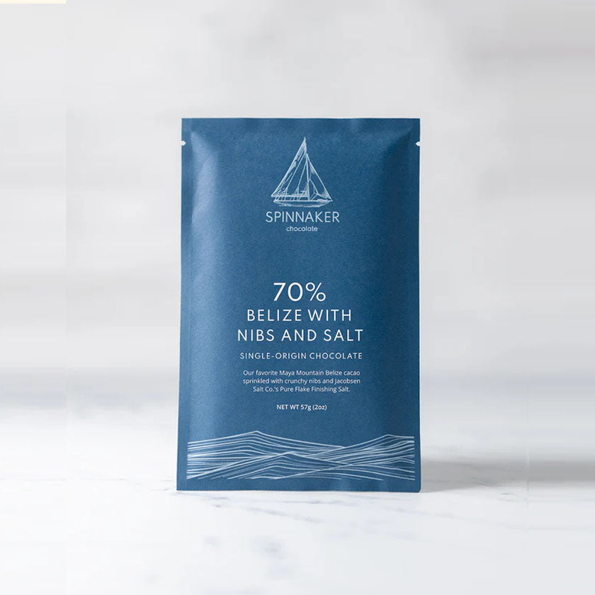 Spinnaker - Inclusion Bars - 70% Belize with Nibs and Salt