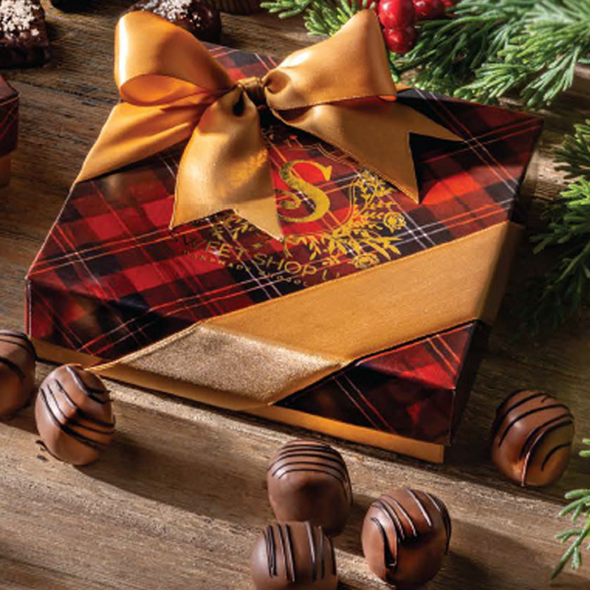 Sweet Shop USA - Holiday - 8pc Fudge Love® Truffles Tartan Collection - 4oz