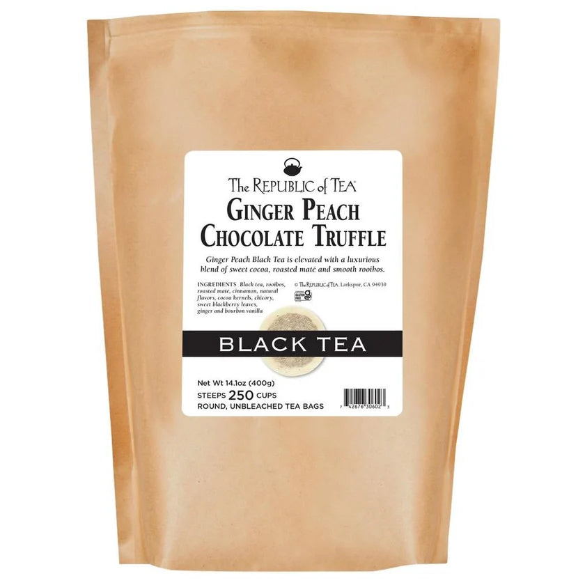 The Republic of Tea - Ginger Peach Chocolate Truffle Bulk Bag (250 ct)