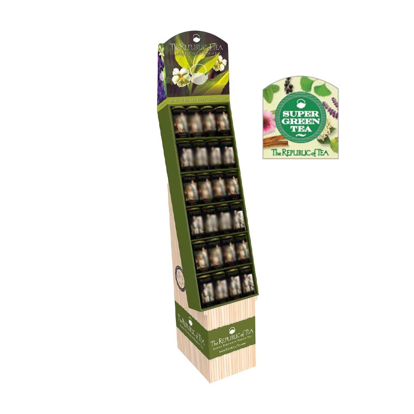 The Republic of Tea - SuperGreen Teas - Loaded Shipper Display