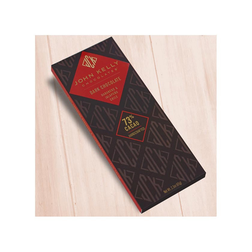 John Kelly Chocolates - Solid Bars - Dark Chocolate with Habanero & Jalapeño Chile