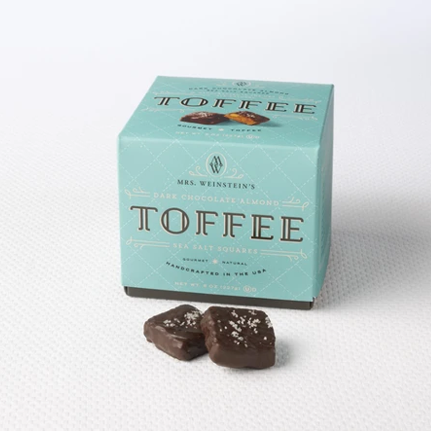 Mrs. Weinstein's Toffee - Dark Chocolate Almond Sea Salt Toffee Squares 8oz