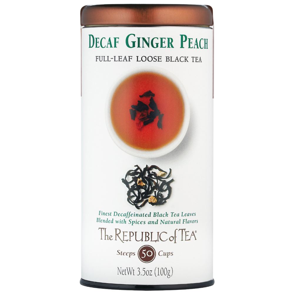 The Republic of Tea - DECAF Ginger Peach Black Full-Leaf (Case)