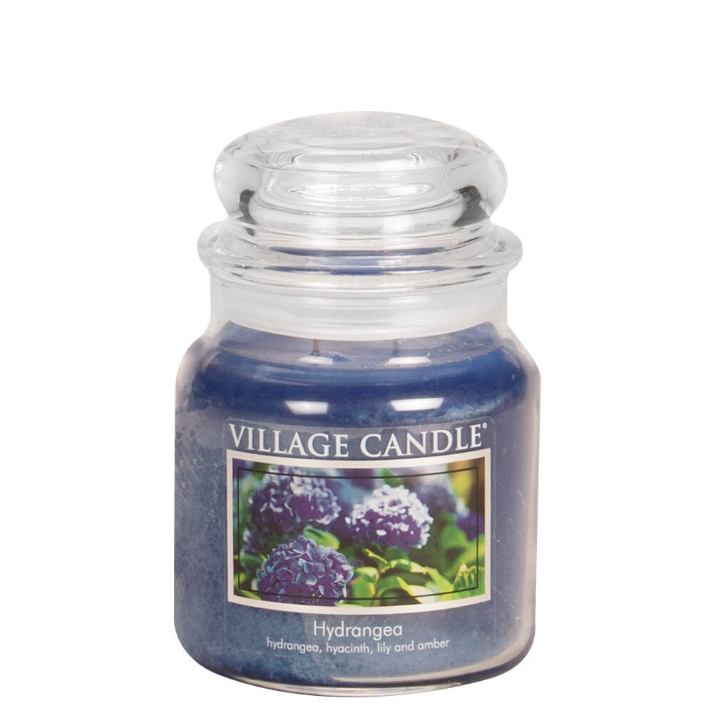 Village Candle - Hydrangea - Medium Glass Dome