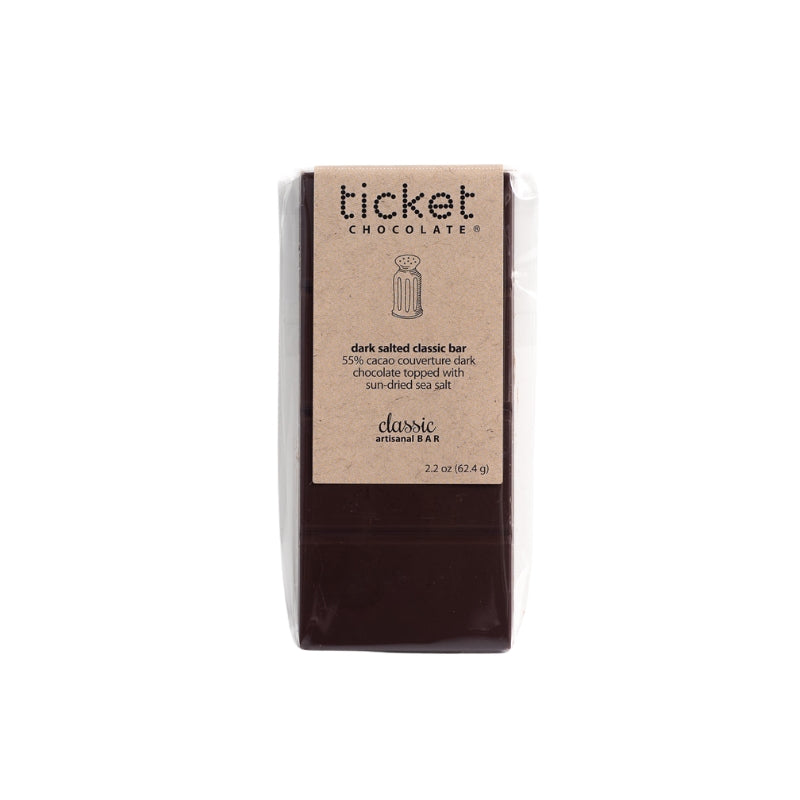 Ticket Chocolate - Dark Salted (dark chocolate dusted with sea salt)