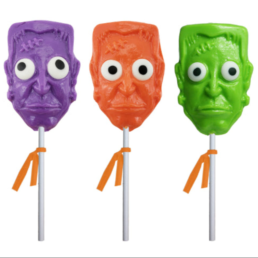 Melville - Lollipops - Frankenstein Monster Head - Assorted - Bulk
