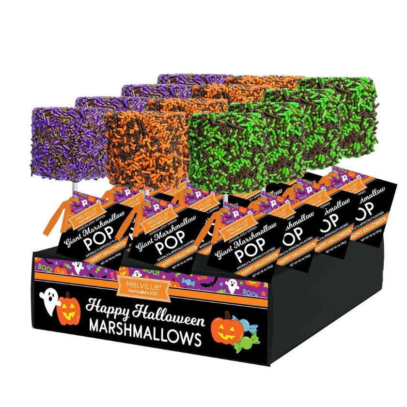 Melville - Giant Marshmallow Pops - Assorted Halloween - Display