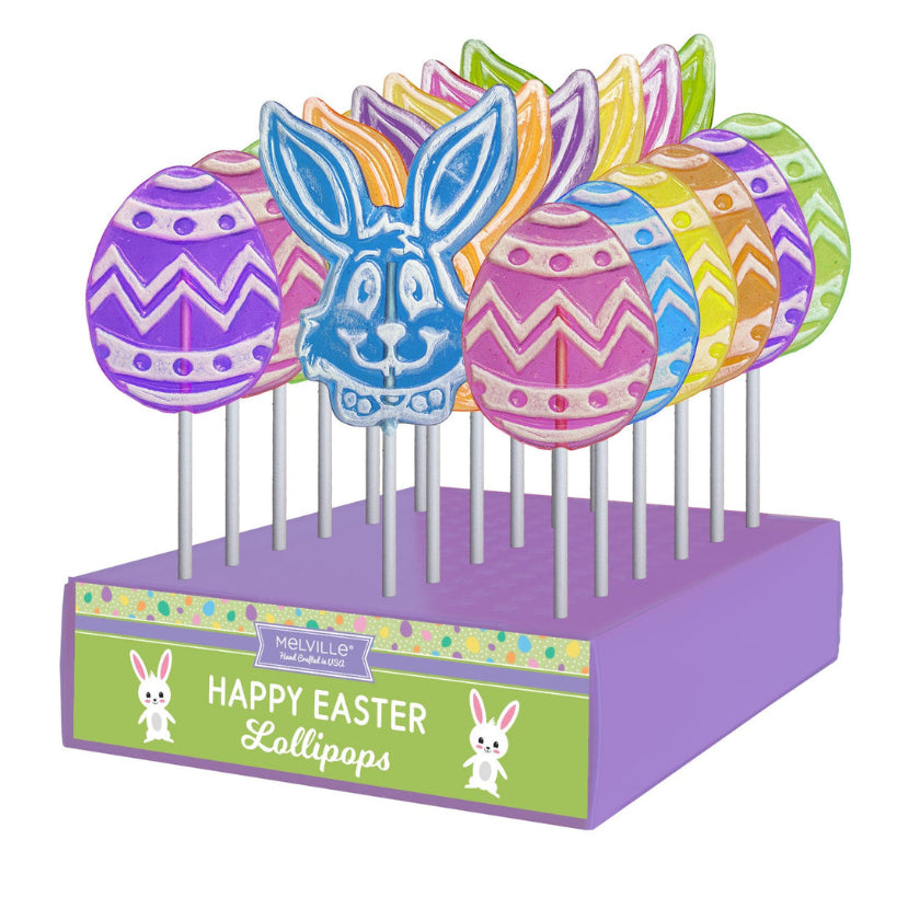 Melville - Lollipops - Frosted Egg &amp; Bunny - Assorted - Display