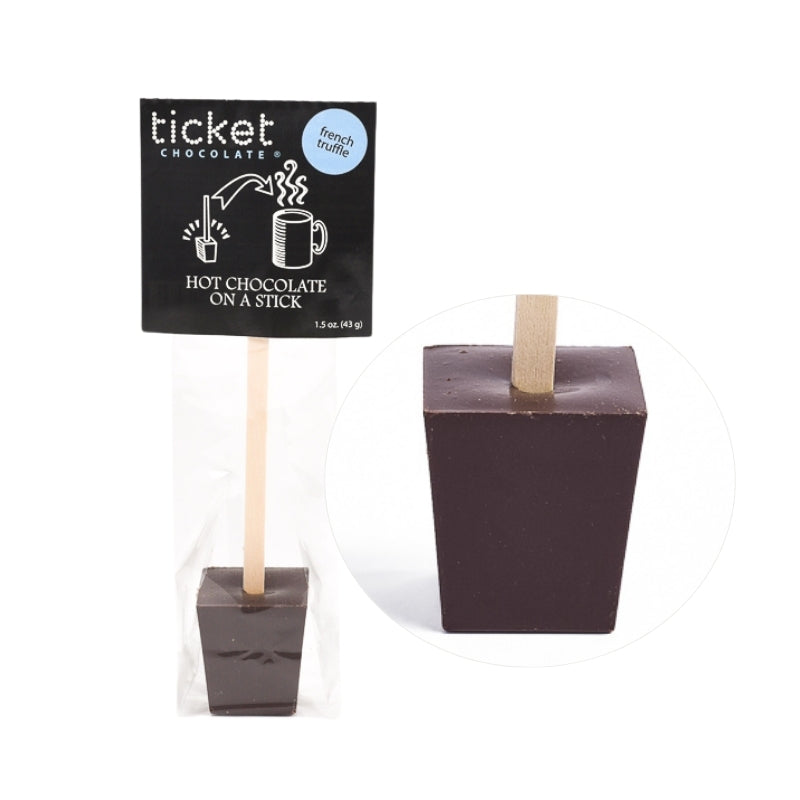 Ticket Chocolate - French Truffle (dark) - Hot Chocolate On A Stick