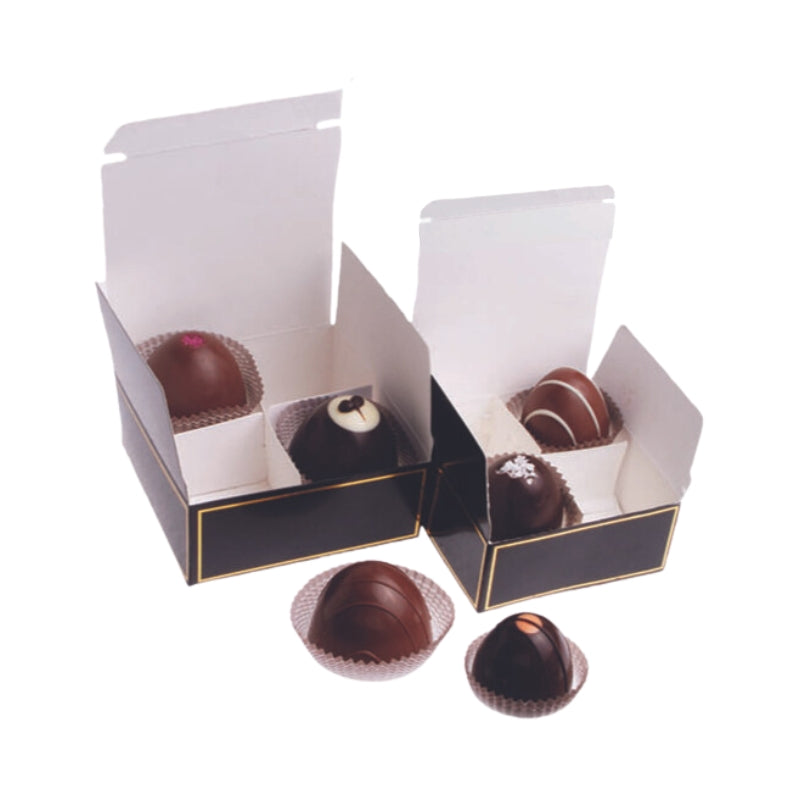 Ticket Chocolate - 4 pc - EMPTY PAPER FOLD & FILL TRUFFLE BOXES