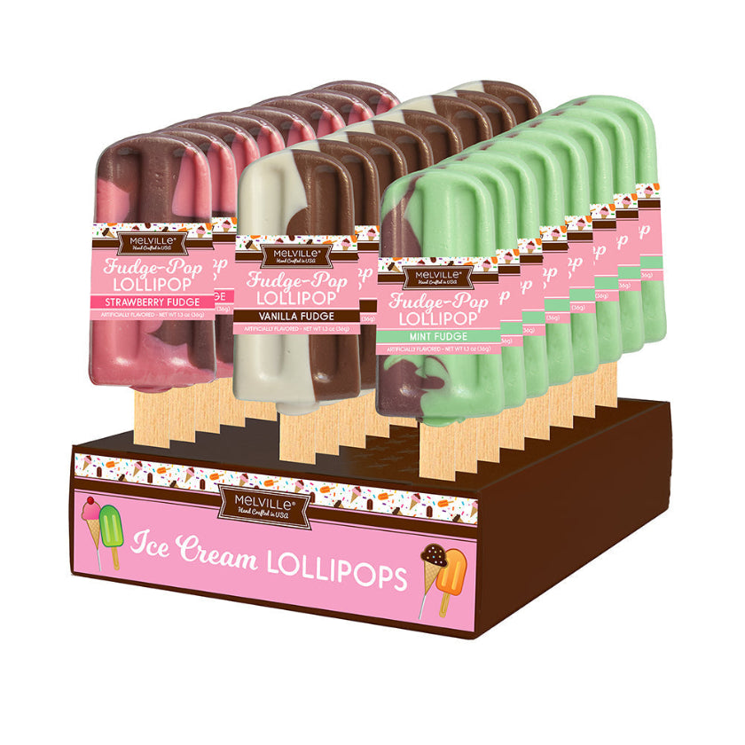 Melville - Lollipops - Fudge-Pop - Assorted - Display
