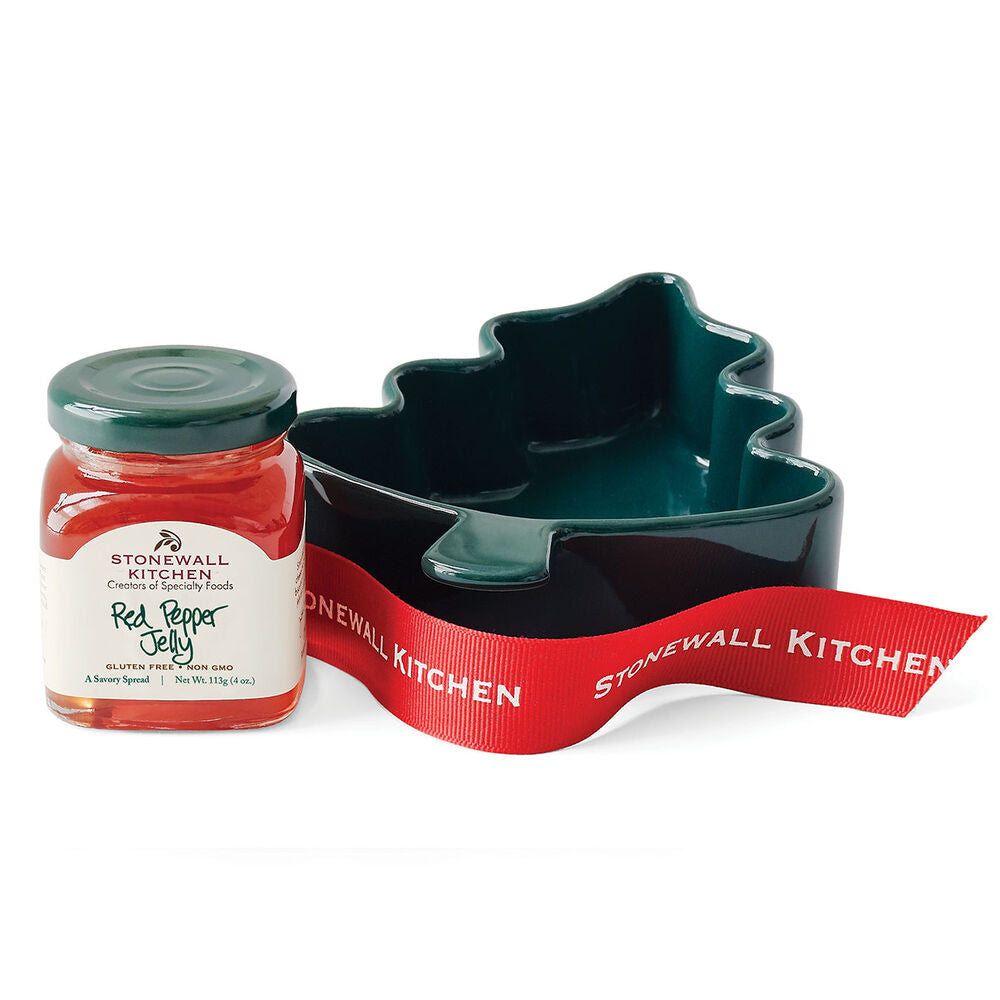 Stonewall Kitchen - Holiday 2023 Red Pepper Jelly Tree Ramekin