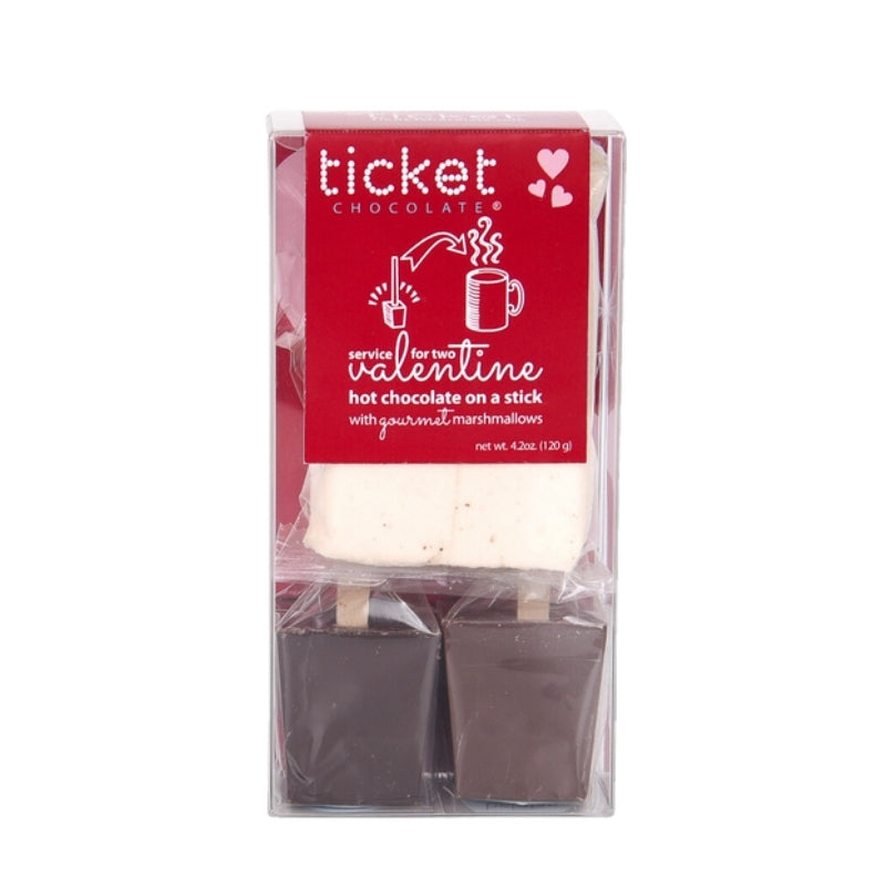 Ticket Chocolate - Valentine's 2-Pack with Vanilla Bean Marshmallows: Belgian Milk (milk), French Truffles (dark)