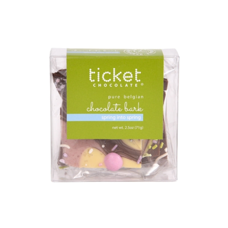 Ticket Chocolate - Spring Into Spring (milk/white) - Bark - Clear Box