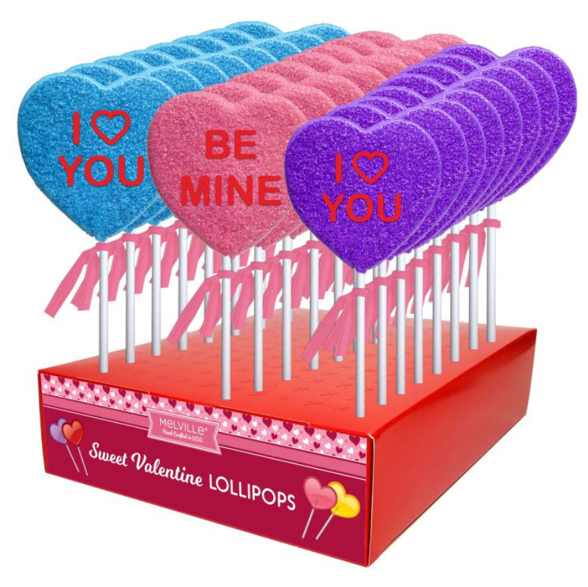 Melville - Lollipops - Conversation Heart - Assorted - Display