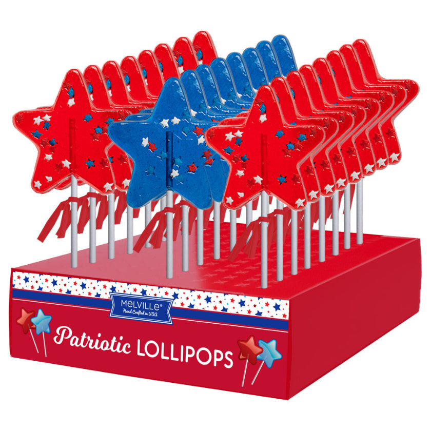 Melville - Lollipops - Patriotic Star Confetti - Blue & Red - Display