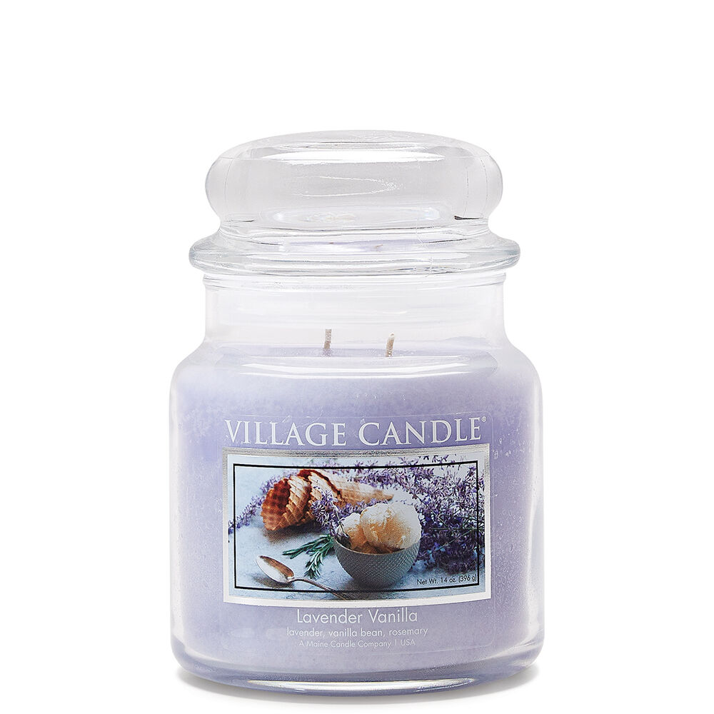 Village Candle - Lavender Vanilla - Medium Glass Dome