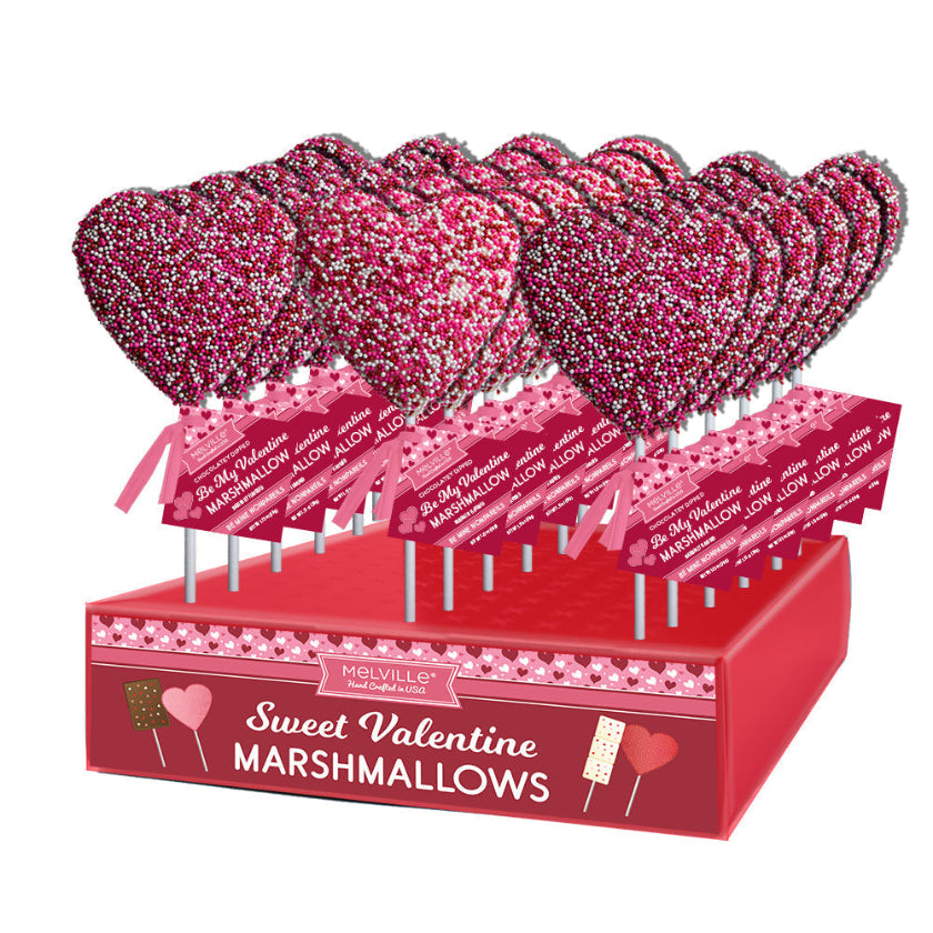 Melville - Marshmallow Pops - Heart Nonpareils - Display