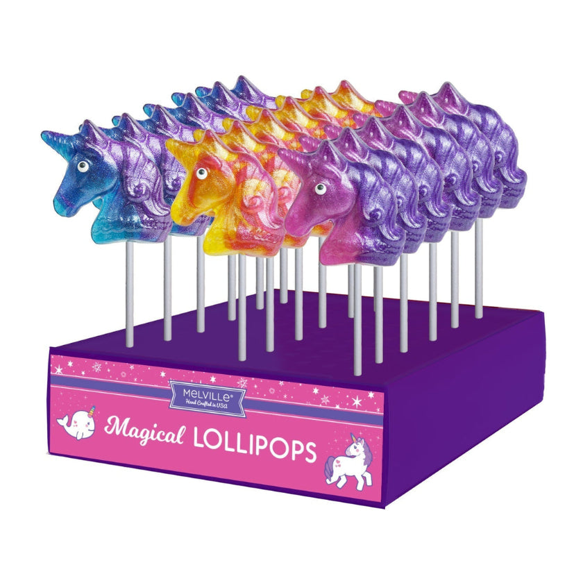 Melville - Lollipops - Glitter Swirl Unicorn - Assorted - Display